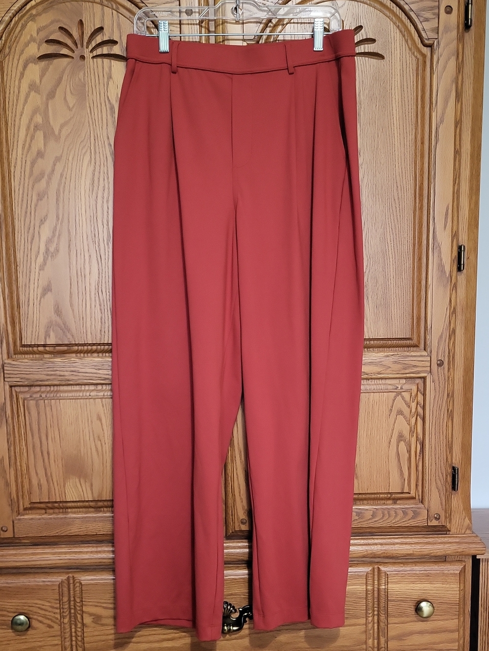 HALARA Wide-Leg High-Rise Trousers in Rust